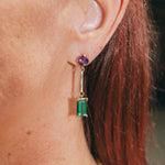 Purple Garnet & Green Tourmaline EarringsWaterlight Jewelry Coearring