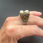 Queen’s Ring in Pearl and CZBORARINGS