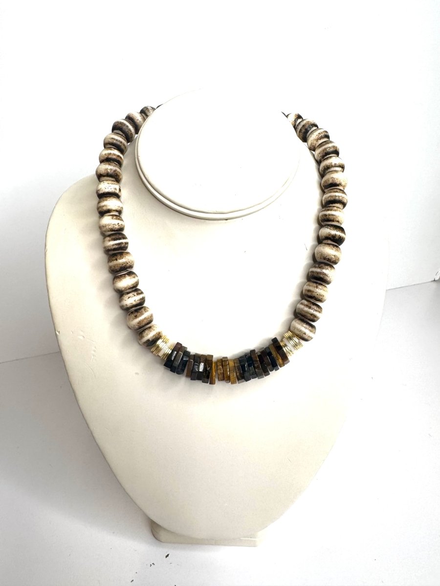 Round Bone Beads with Brown QuartzRobin JacksonNECKLACES
