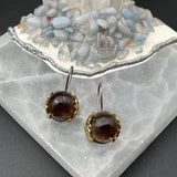Round, Faceted Smoky Quartz Earrings - 1” longBORAEARRINGS