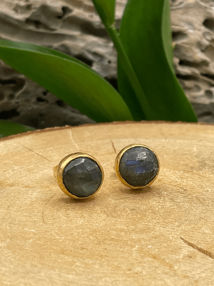 Round Stone Stud Earrings: Four Stone OptionsKipepeoEARRINGS