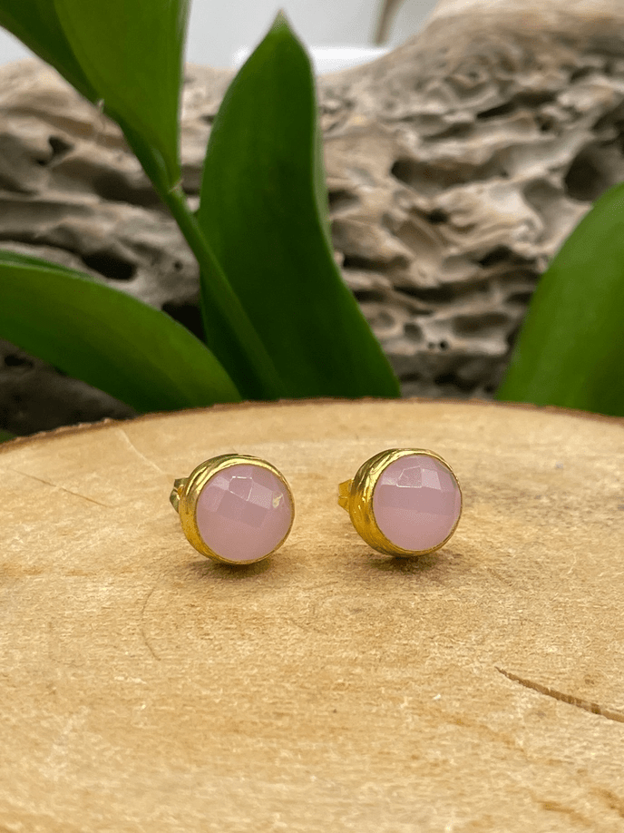 Round Stone Stud Earrings: Four Stone OptionsKipepeoEARRINGS