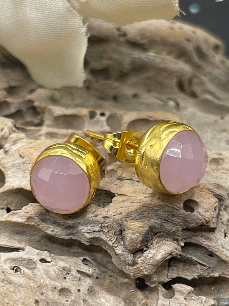 Round Stone Stud Earrings: Four Stone OptionsKipepeoEARRINGS