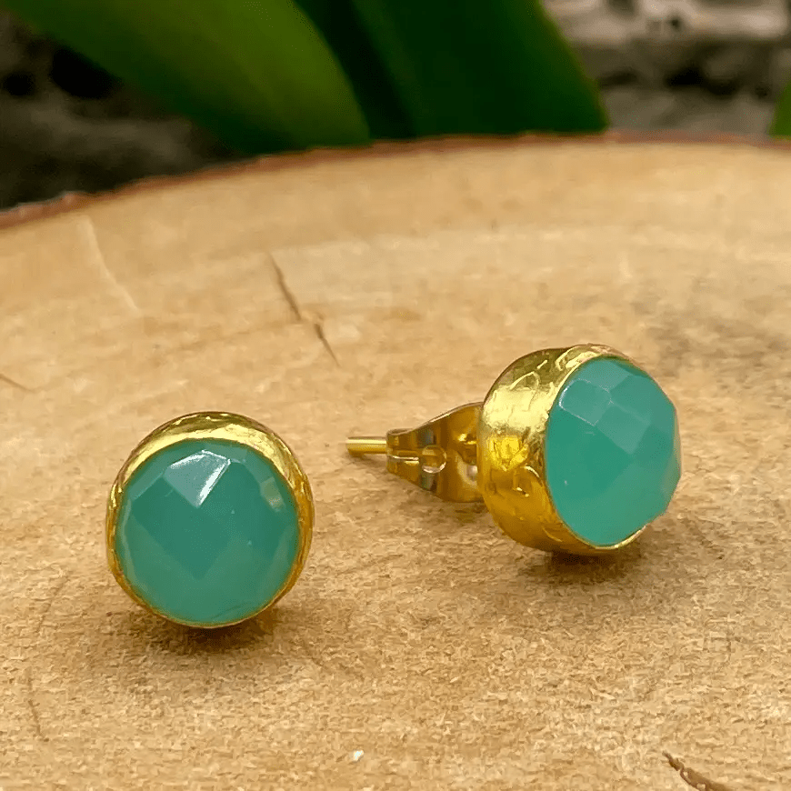 Round Stone Stud Earrings: Four Stone OptionsKipepeoEARRINGS