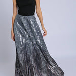Sequined High - Waist A - Line Maxi SkirtBeulah StyleSKIRT