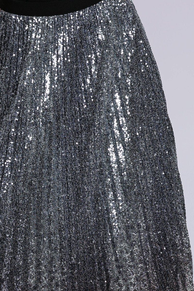 Sequined High - Waist A - Line Maxi SkirtBeulah StyleSKIRT