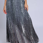 Sequined High - Waist A - Line Maxi SkirtBeulah StyleSKIRT