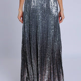 Sequined High - Waist A - Line Maxi SkirtBeulah StyleSKIRT