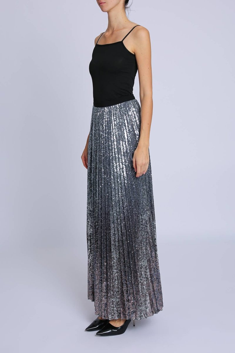 Sequined High - Waist A - Line Maxi SkirtBeulah StyleSKIRT