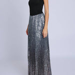 Sequined High - Waist A - Line Maxi SkirtBeulah StyleSKIRT
