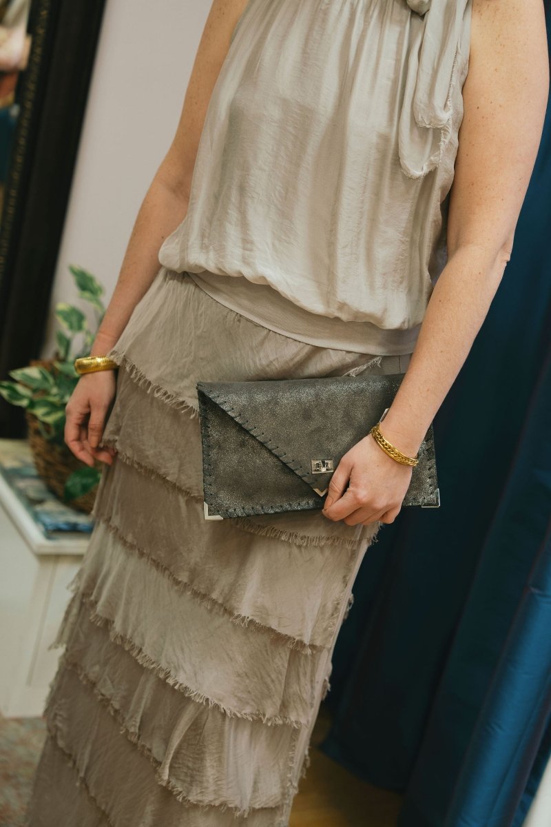 Silk Skirt with Raw Edge Chiffon: Taupe / One SizeDance in ParisSKIRT