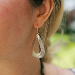 Sterling Silver Long Hammered Teardrop with Cutout EarringsJinjaEARRINGS