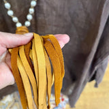 Surf N Turf - Pearls and Deer Hide Long necklaceMelody Vintage JewelryNECKLACES