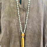 Surf N Turf - Pearls and Deer Hide Long necklaceMelody Vintage JewelryNECKLACES