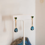 Tsavorite Garnet & London Blue Topaz EarringsWaterlight Jewelry Coearring