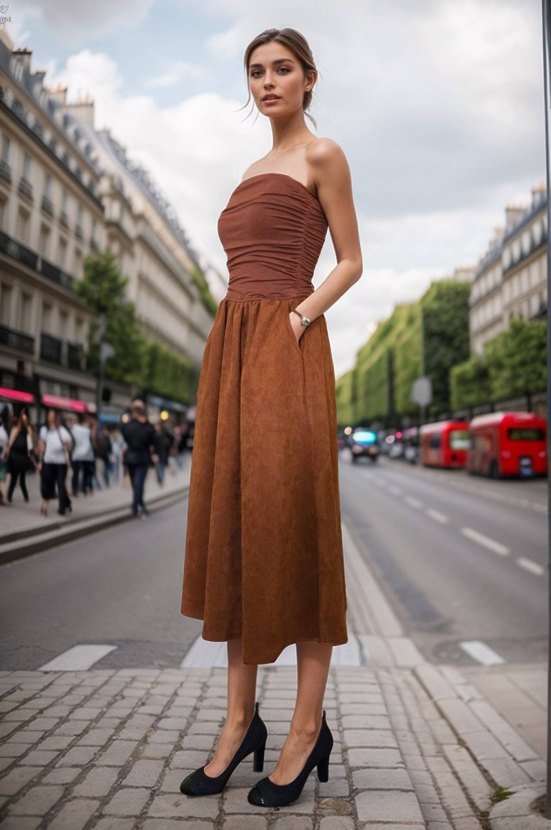 Tube Midi Dress – Hazel Nut SuedeVAVA by Joy HanDRESS