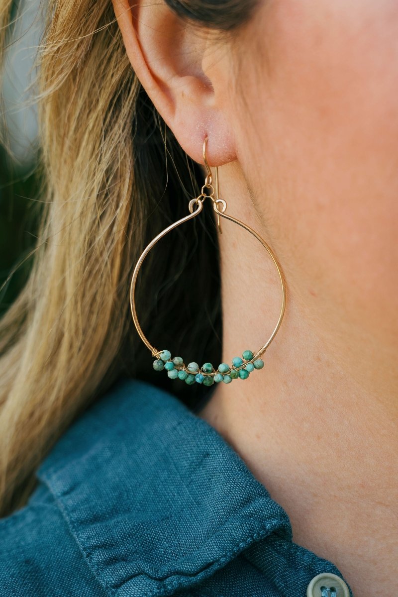 Turquoise Hoops - Bottom Wrap #1552James & JezebelleEARRINGS
