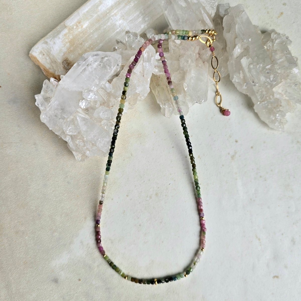 Watermelon Tourmaline - Tiny Cubes 1852James & JezebelleNECKLACES
