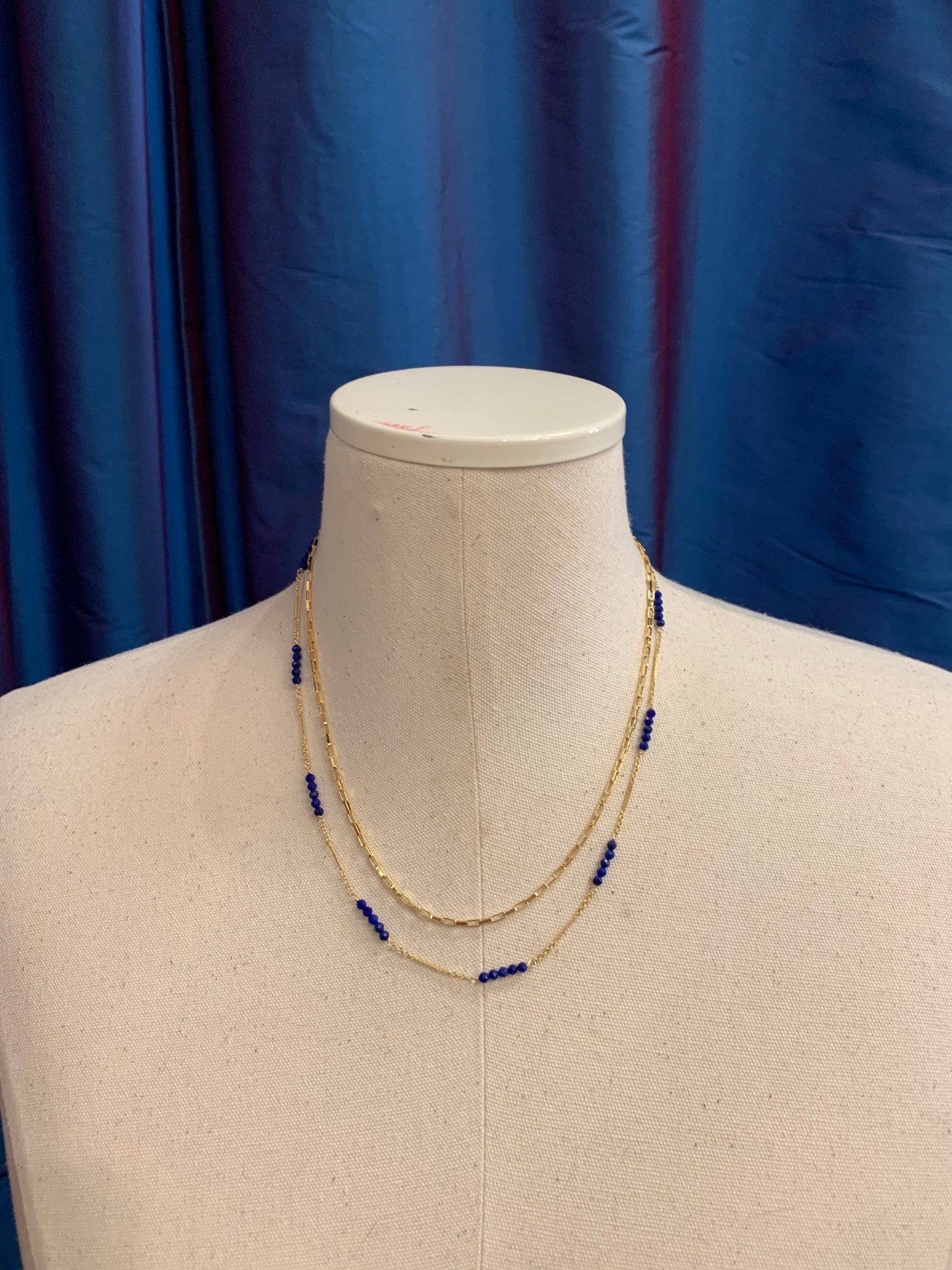 2-Strand Lapis and Chain NecklaceBeth ZinkNecklace