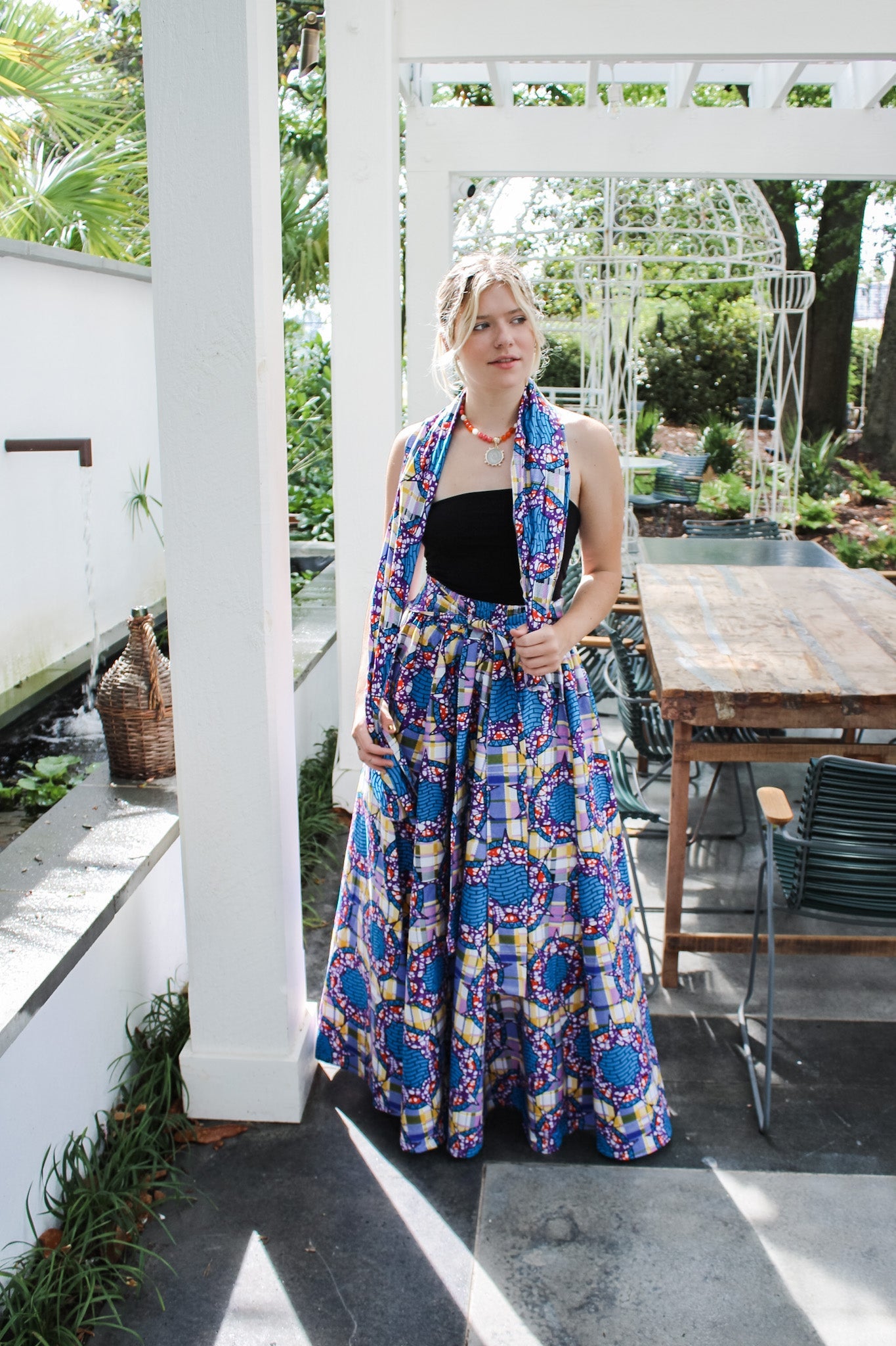 African Wax Cotton Skirt- Purple/ BlueRare FindsSkirt