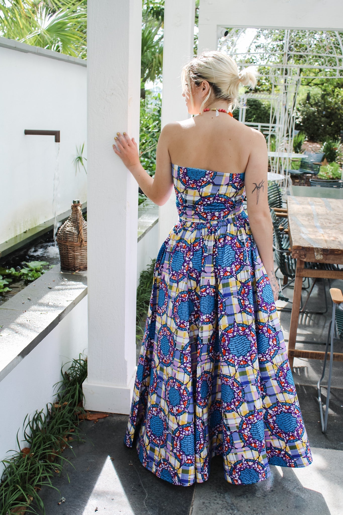 African Wax Cotton Skirt- Purple/ BlueRare FindsSkirt