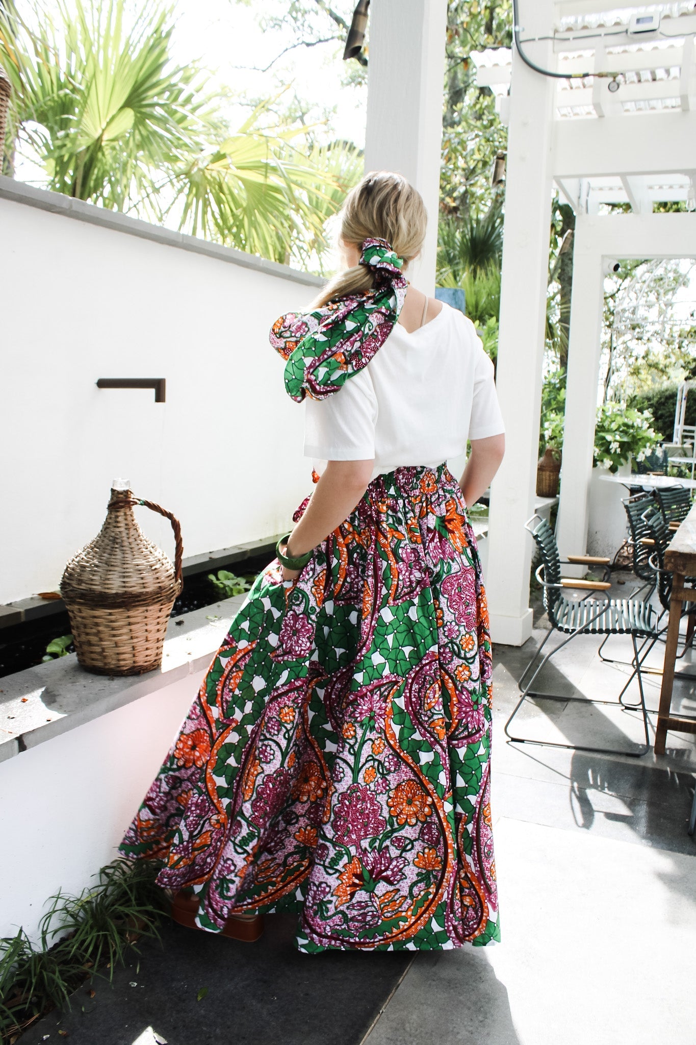African Wax Cotton Skirt- Purple/ OrangeRare FindsSkirt