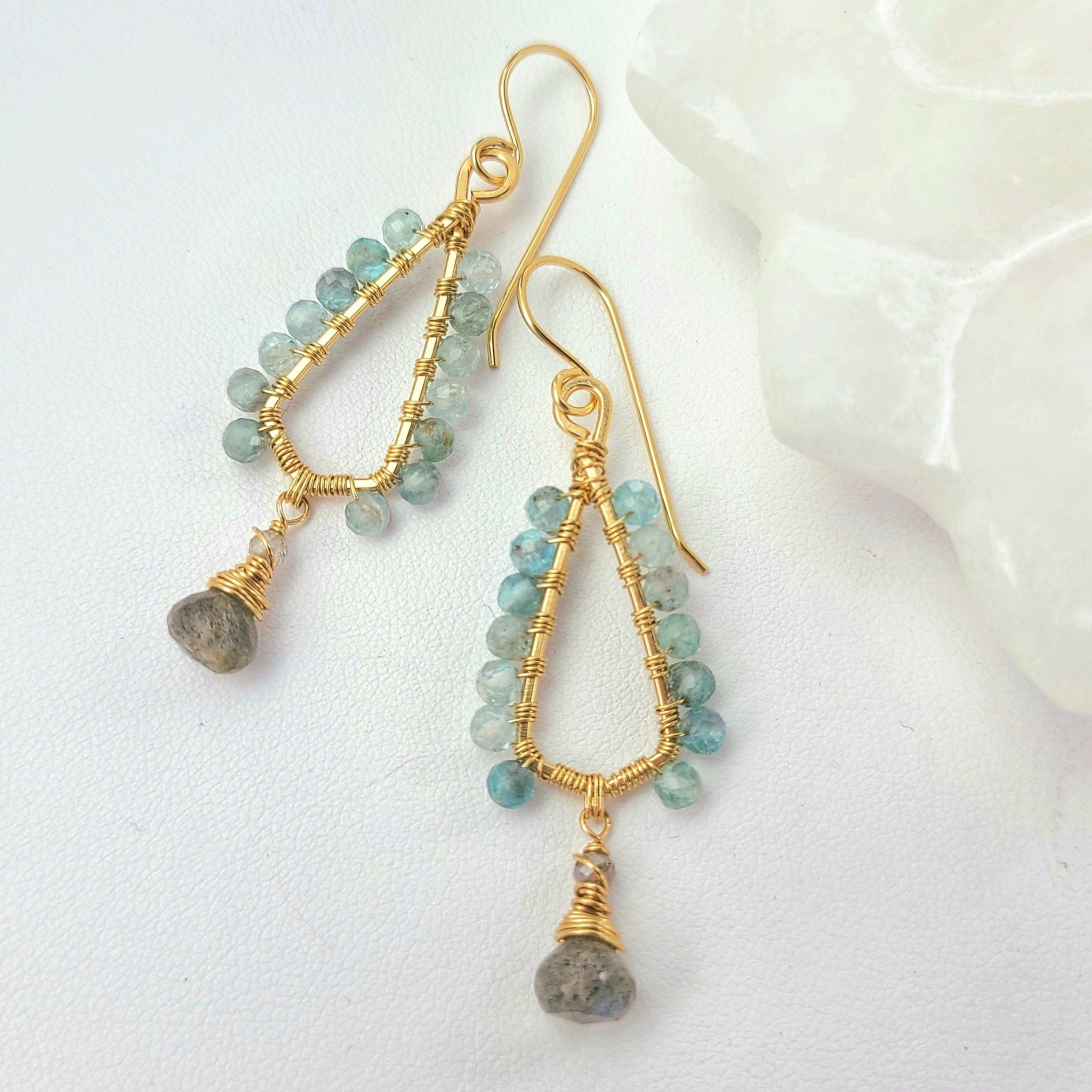 Apatite & Labradorite Hoops #1392James & JezebelleEarrings