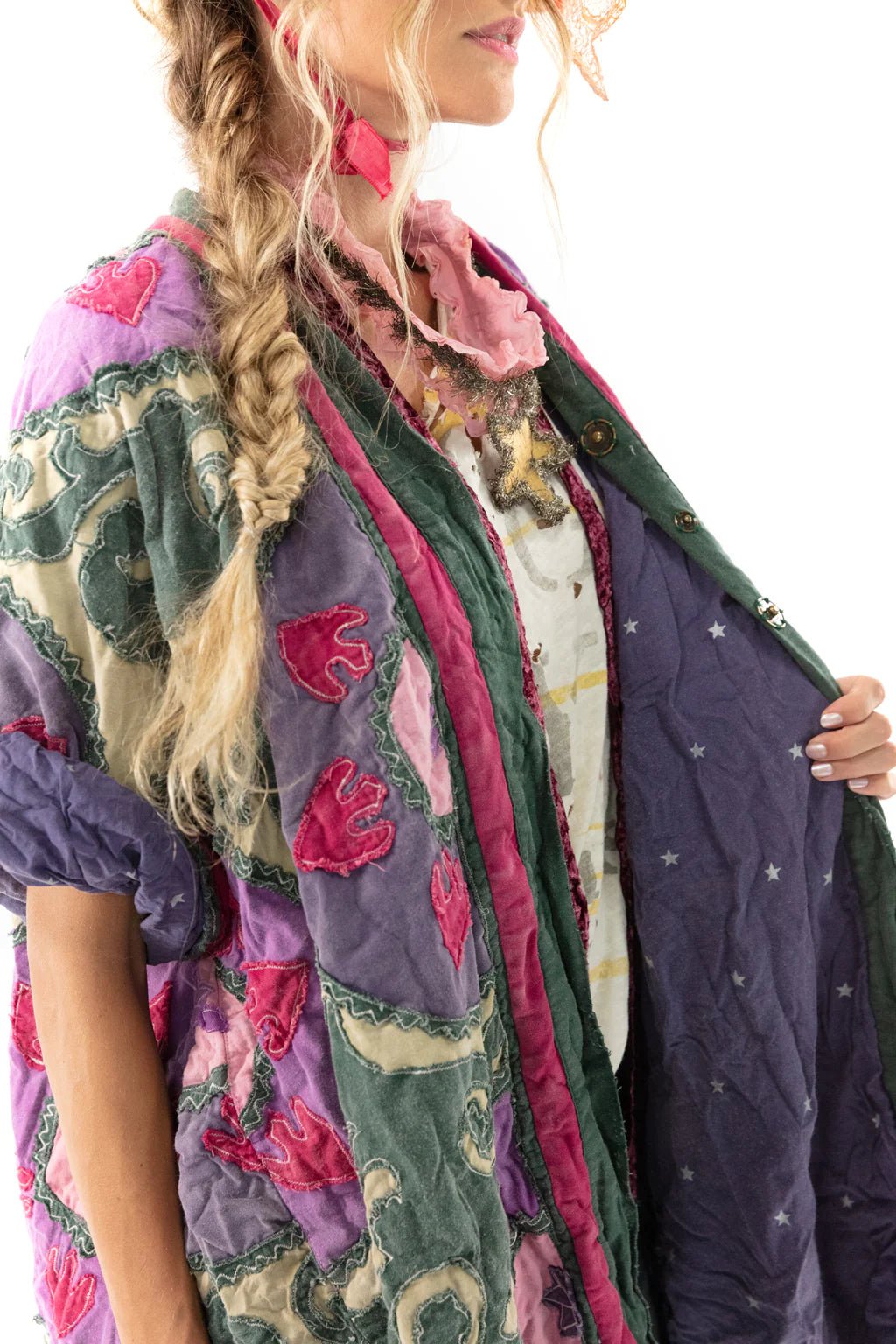 Applique Hippie Coat Jacket 587 - BazaarMagnolia PearlCoats & Jackets
