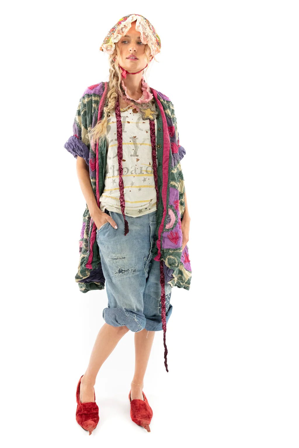 Applique Hippie Coat Jacket 587 - BazaarMagnolia PearlCoats & Jackets