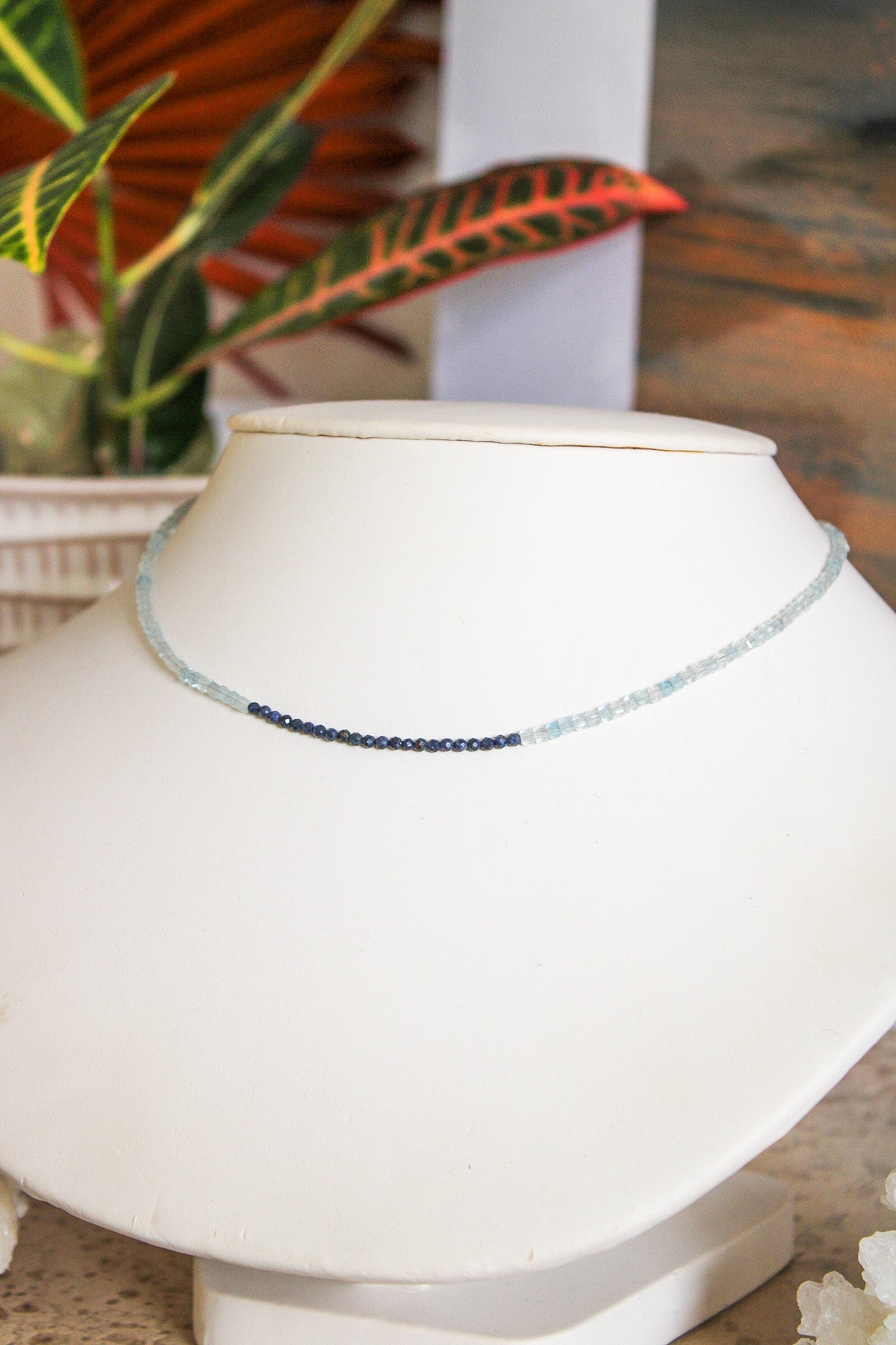 Aquamarine Gemstone Accent NecklaceZiabirdNecklaces