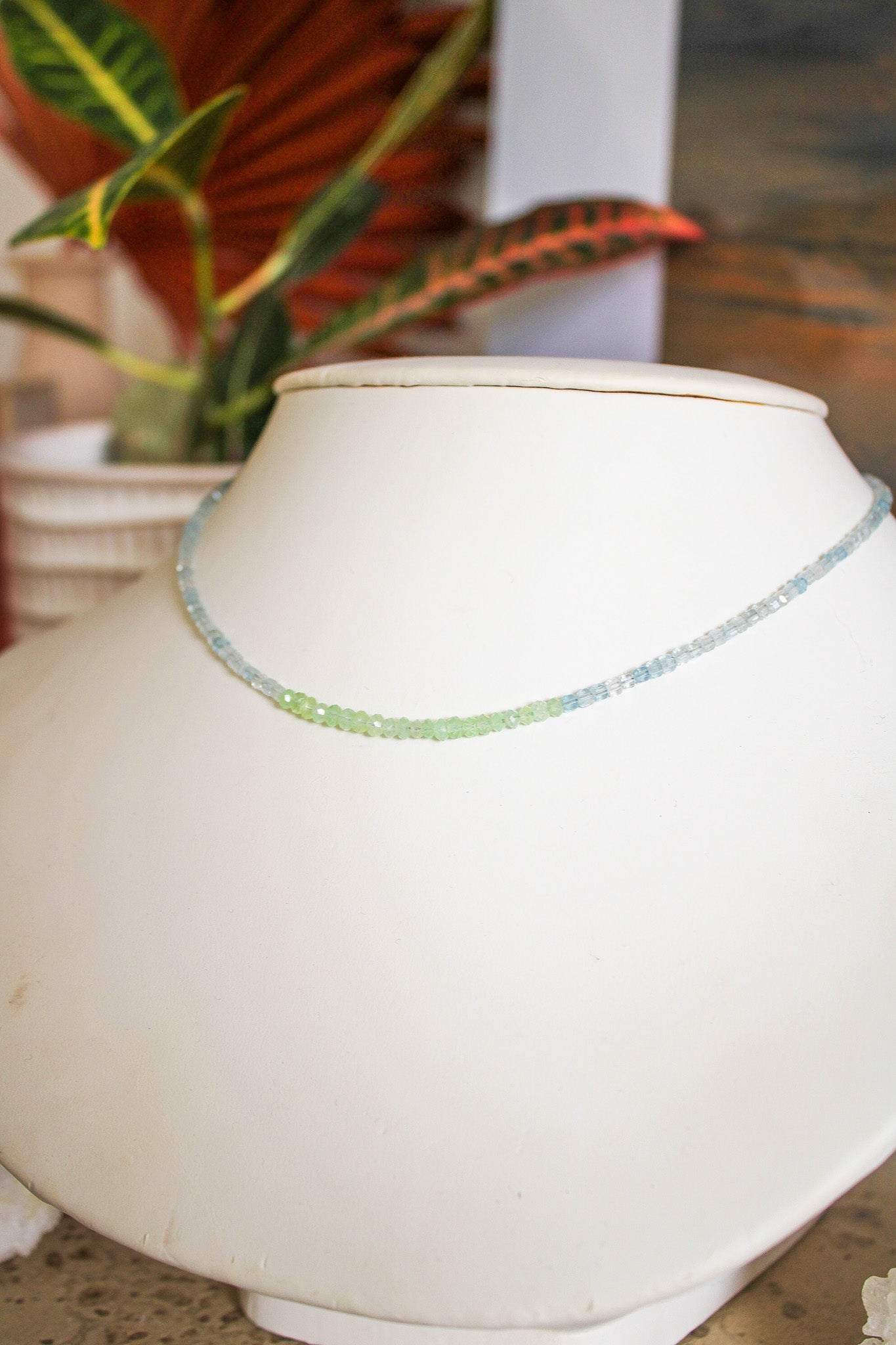 Aquamarine Gemstone Accent NecklaceZiabirdNecklaces