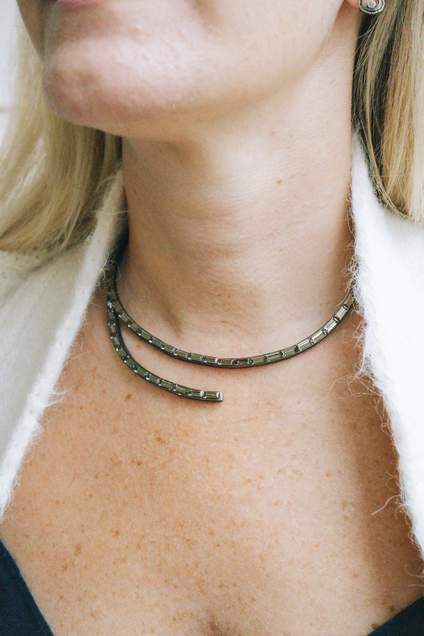 Baguette Crystal Neck Cuff- Black DiamondRebel DesignsNecklace