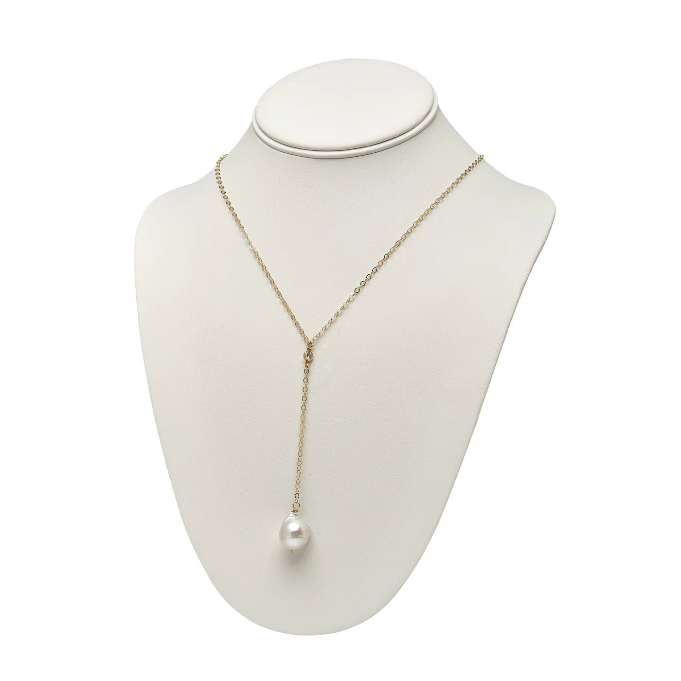 Baroque Pearl & CZ LariatKenda KistNecklace