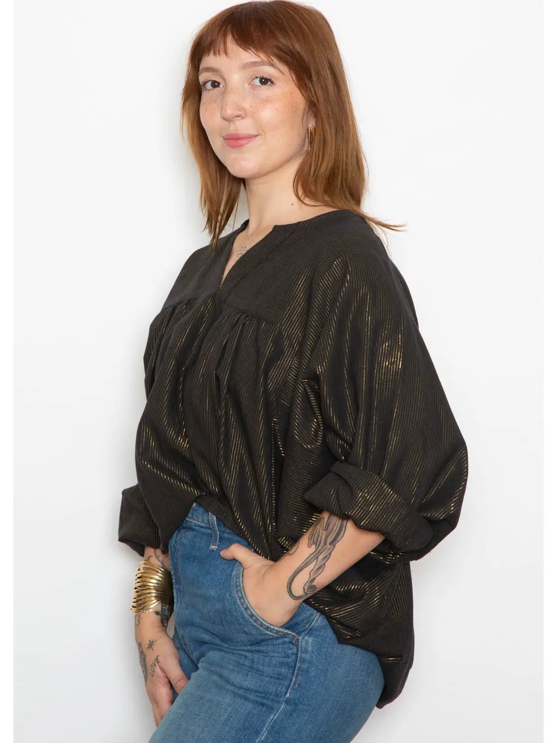 Beach Day Shirt- Black/ Gold StripeGood CompanyShirt