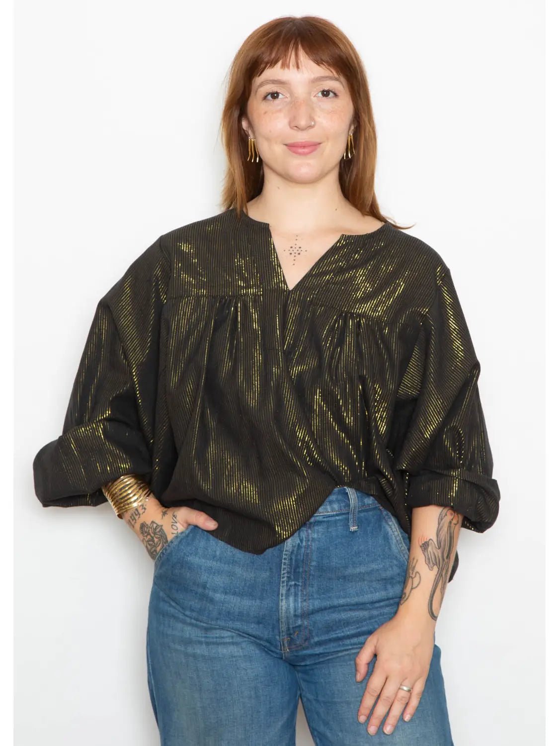 Beach Day Shirt- Black/ Gold StripeGood CompanyShirt