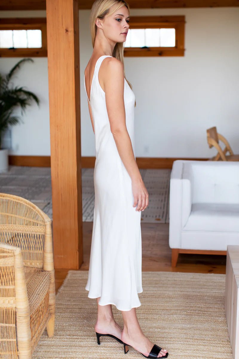 Bias Cut Dress- White SatinEmerson FryDress