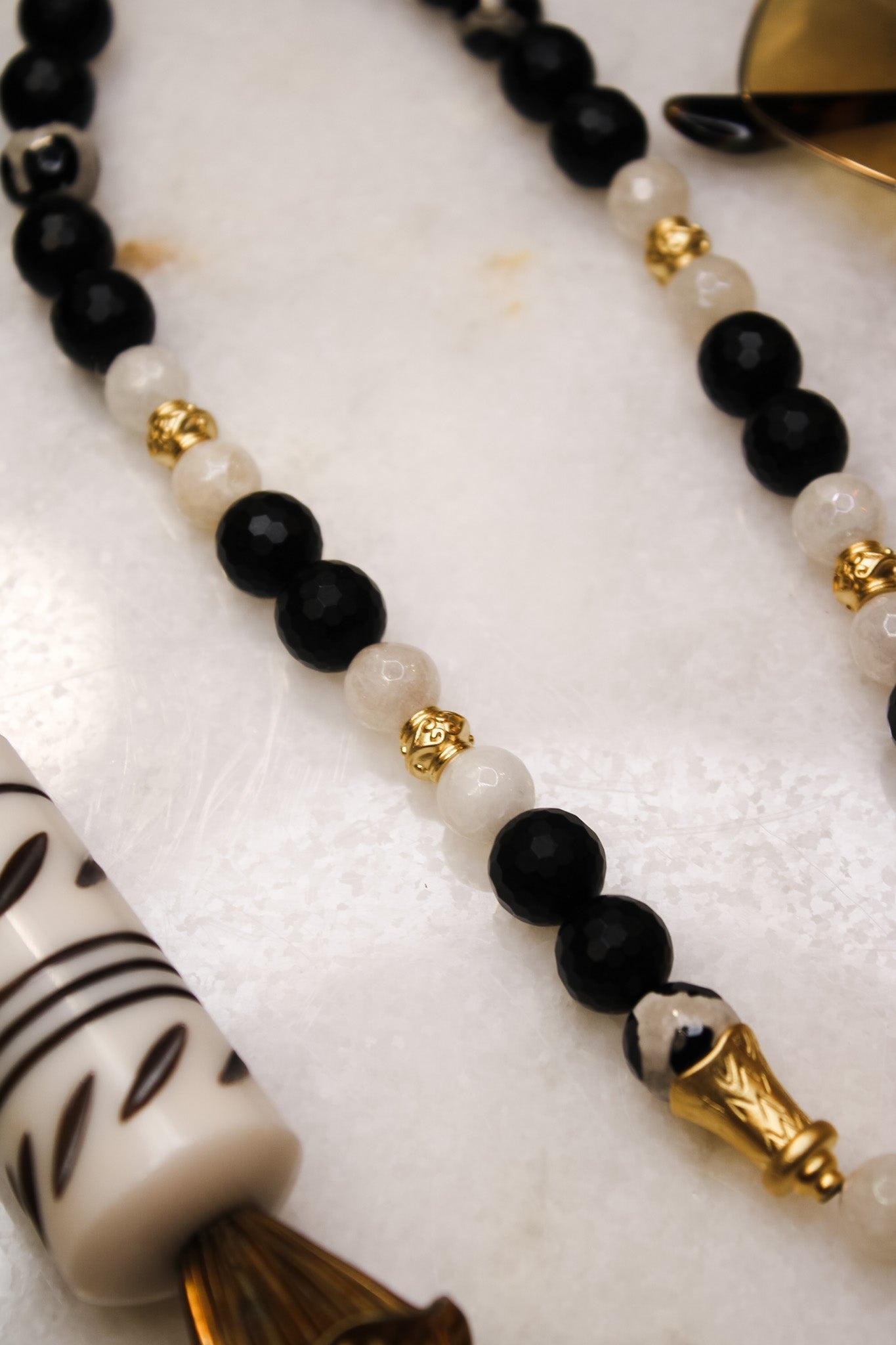 Black Jasper & Spotted Agate Bee NecklaceBella Smith DesignsNecklace