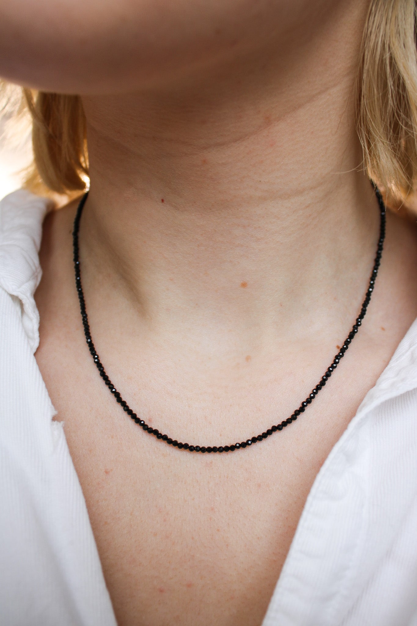 Black Spinel Single Strand NecklaceZiabirdNecklace