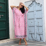 Block Printed Kaftan Resort Dress- LemonadeThe Fox and The MermaidDress