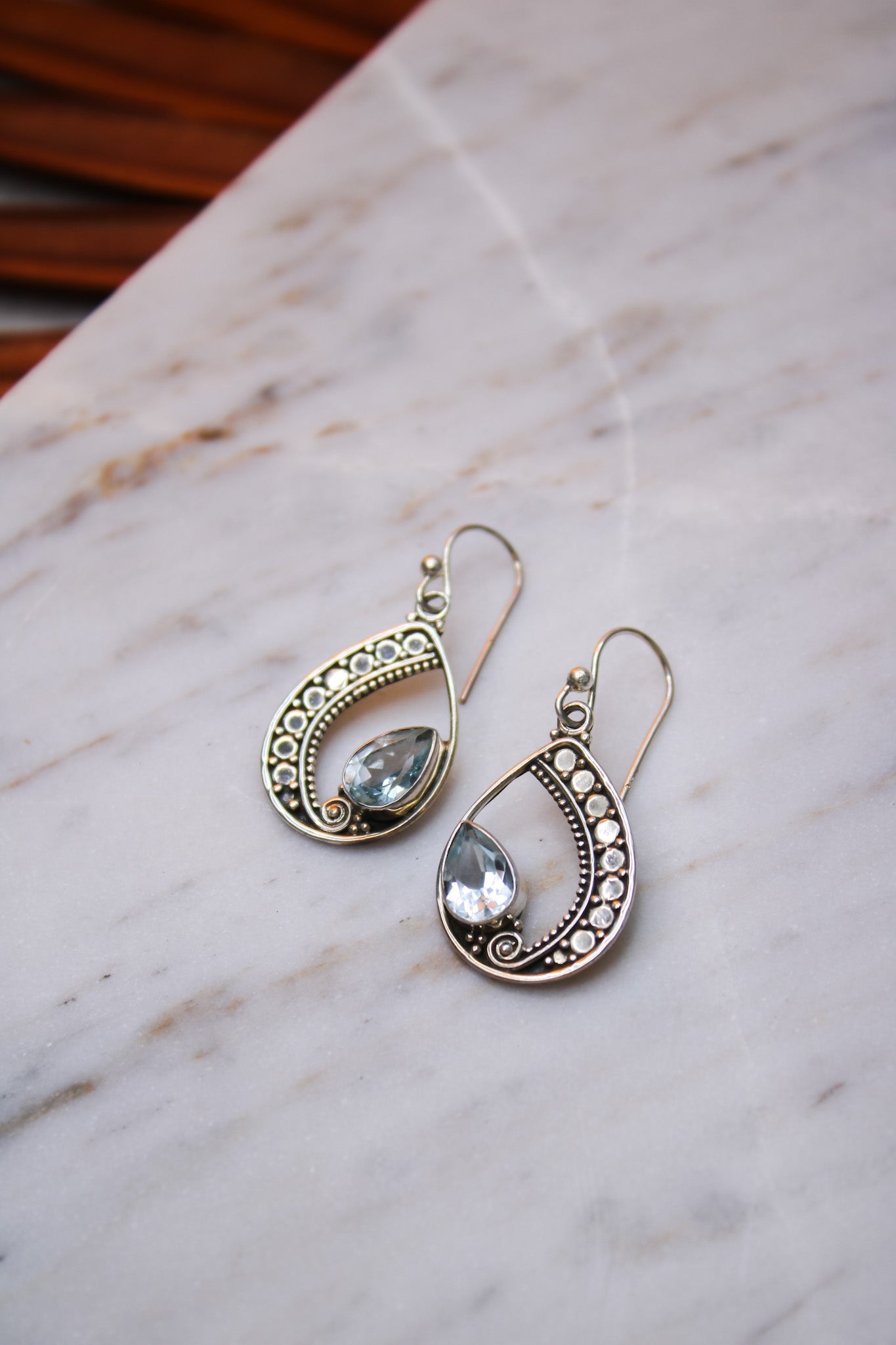 Blue Topaz Teardrop EarringsJinjaEarrings