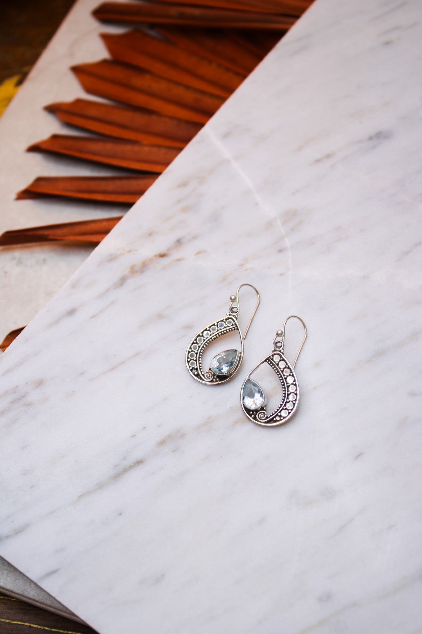Blue Topaz Teardrop EarringsJinjaEarrings