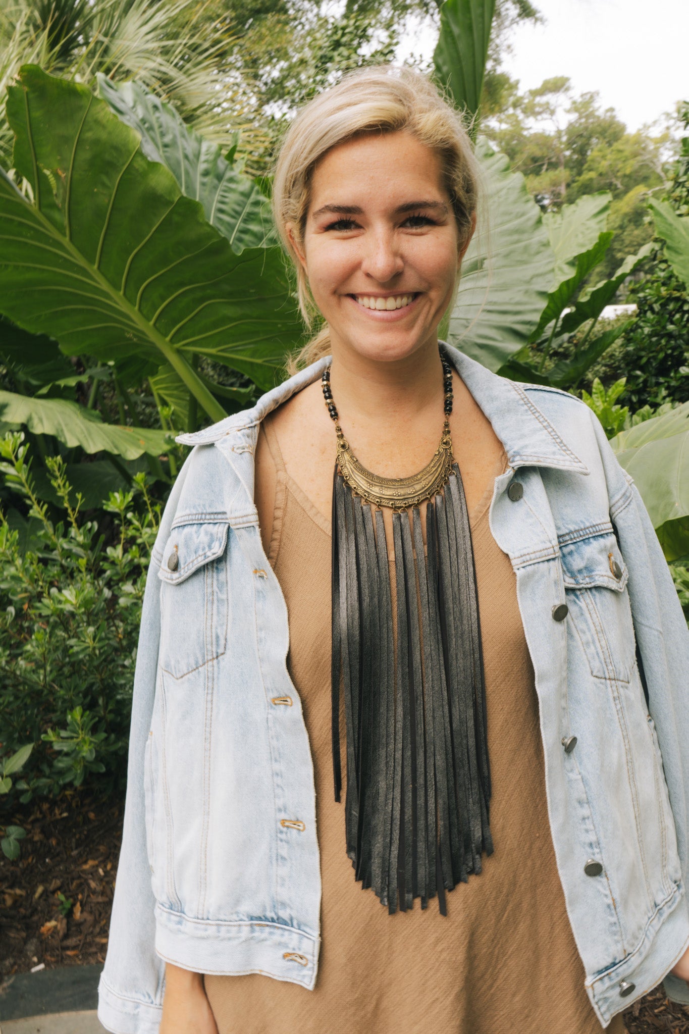Bronze & Black Leather Tassel Necklace F33Bella Smith DesignsNecklaces