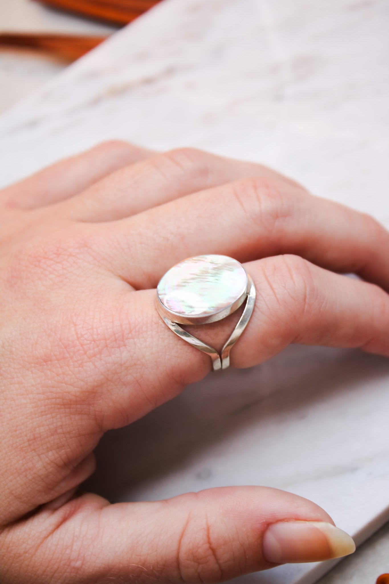 Brown Mother of Pearl RingJinjaRing