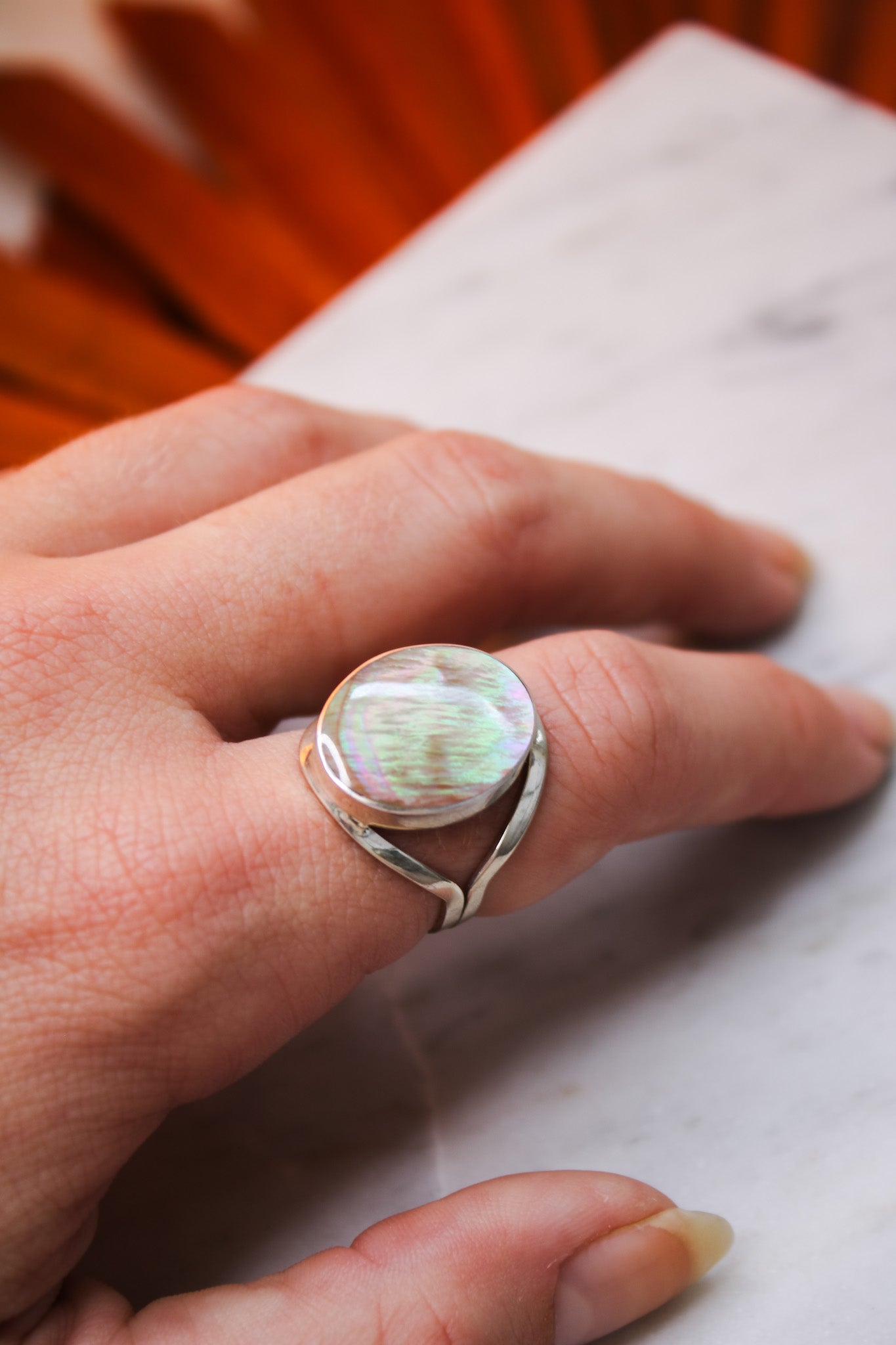 Brown Mother of Pearl RingJinjaRing