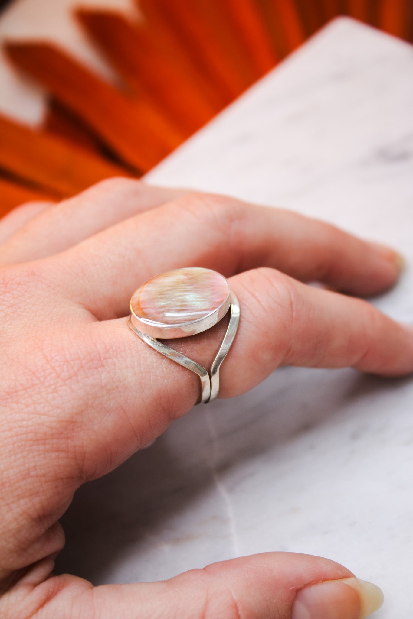 Brown Mother of Pearl RingJinjaRing