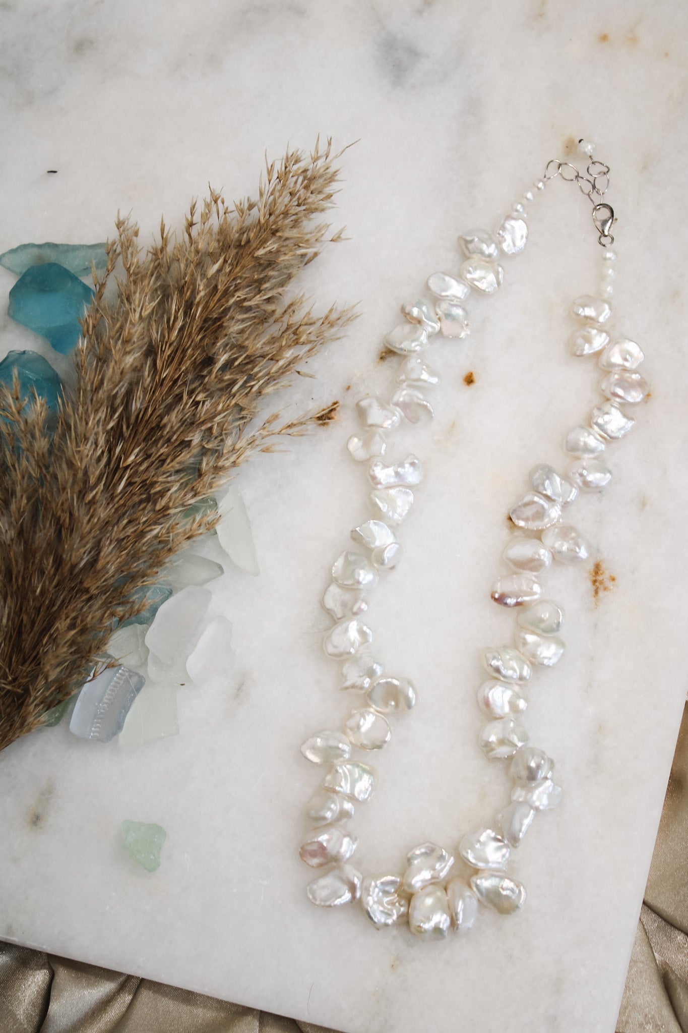 Button Pearl NecklaceJinjaNecklaces