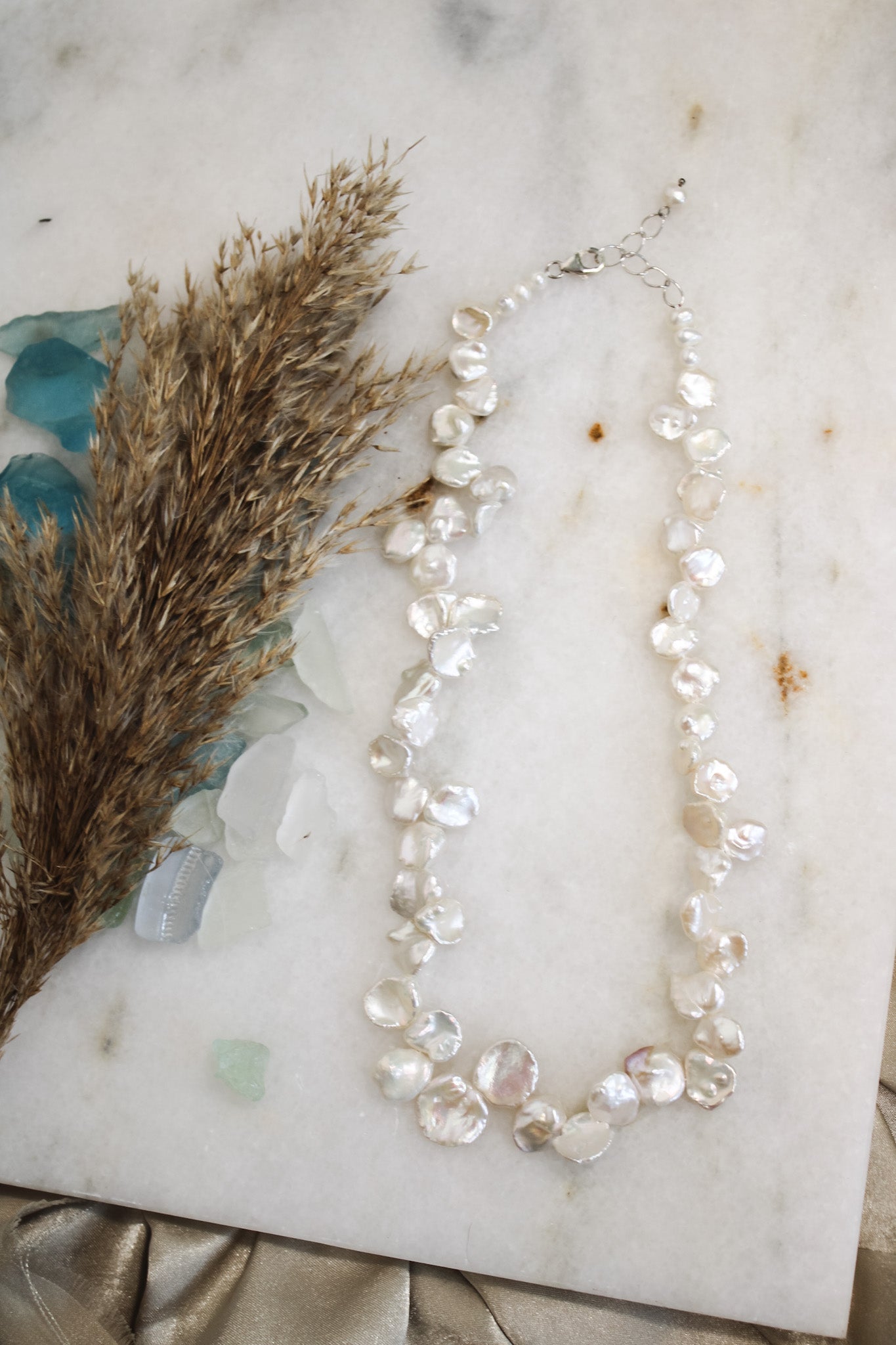 Button Pearl NecklaceJinjaNecklaces