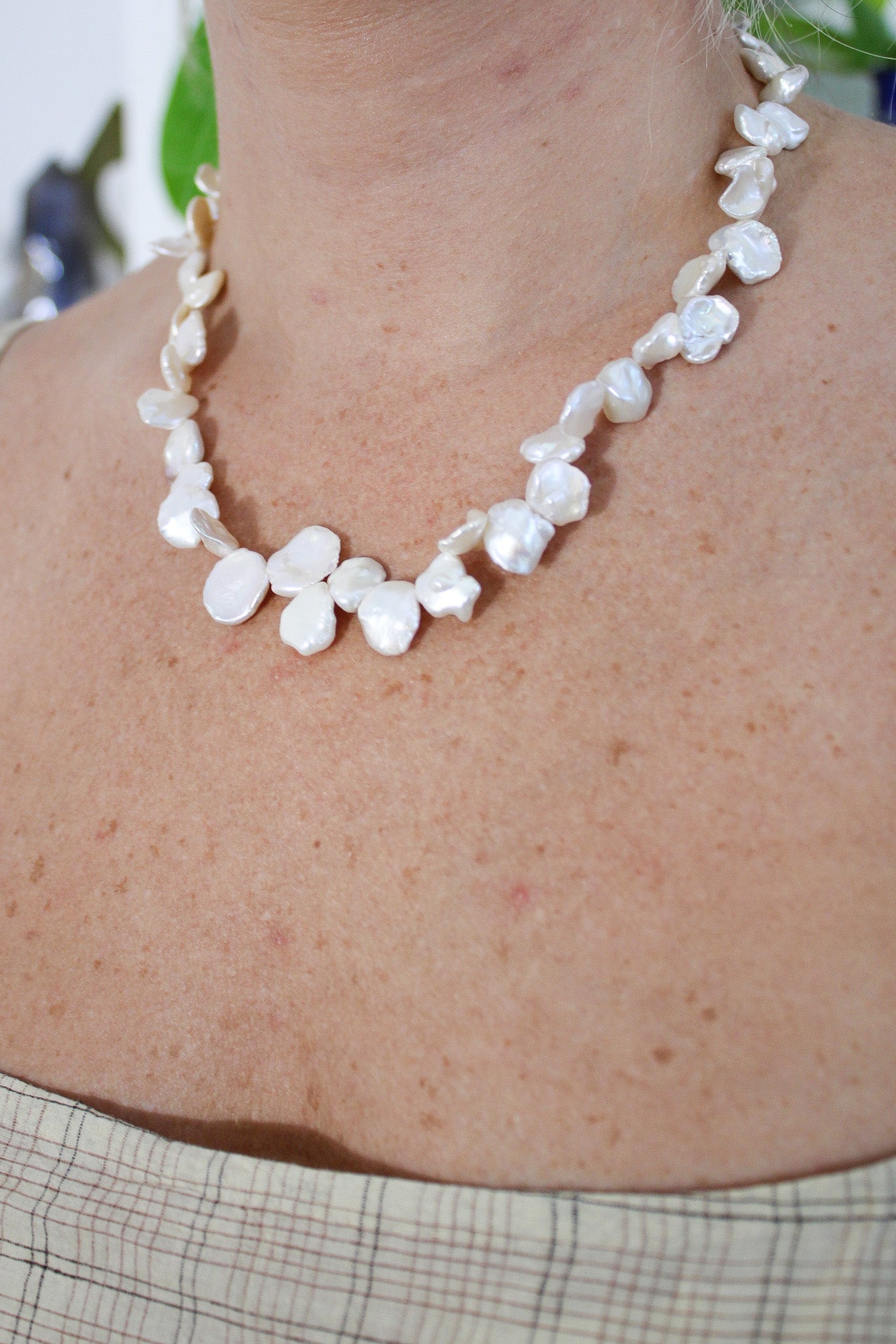Button Pearl NecklaceJinjaNecklaces