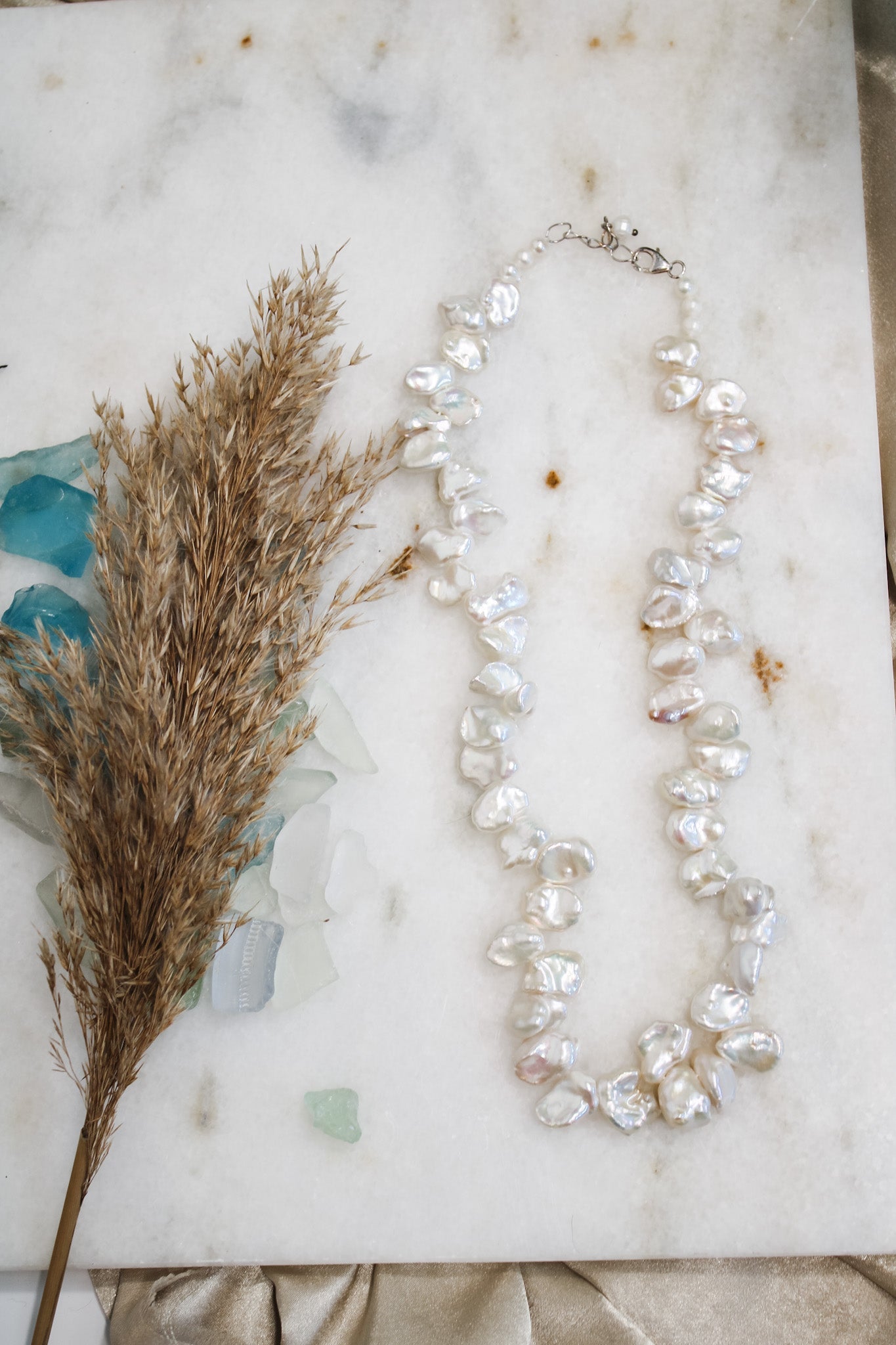 Button Pearl NecklaceJinjaNecklaces