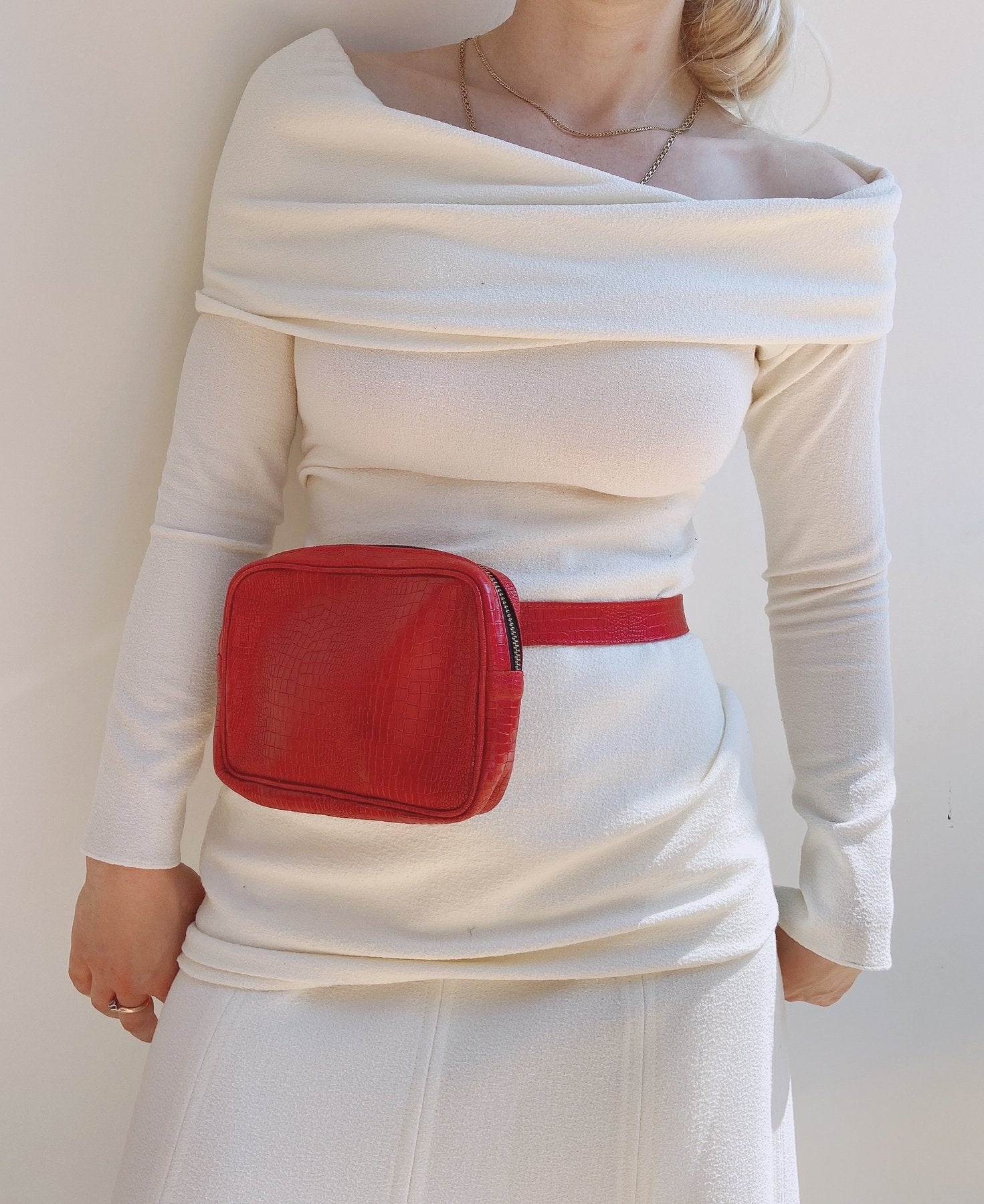 Cassandra Belt Bag- Red Small CrocAdaBelts